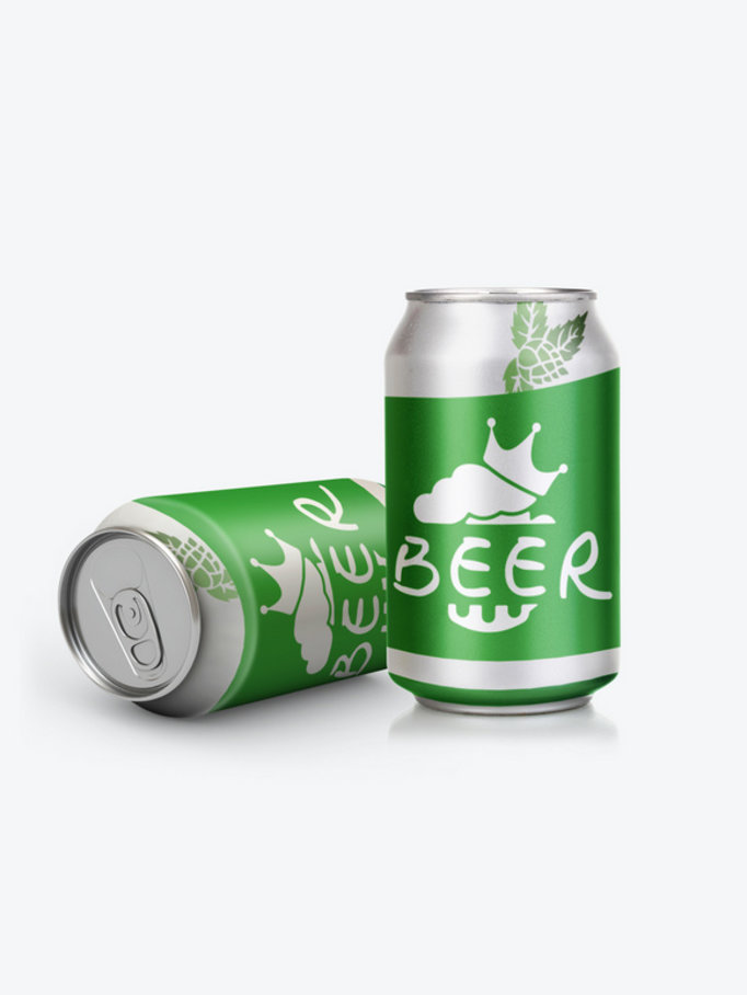 精酿啤酒畅饮包装设计绿色啤酒花